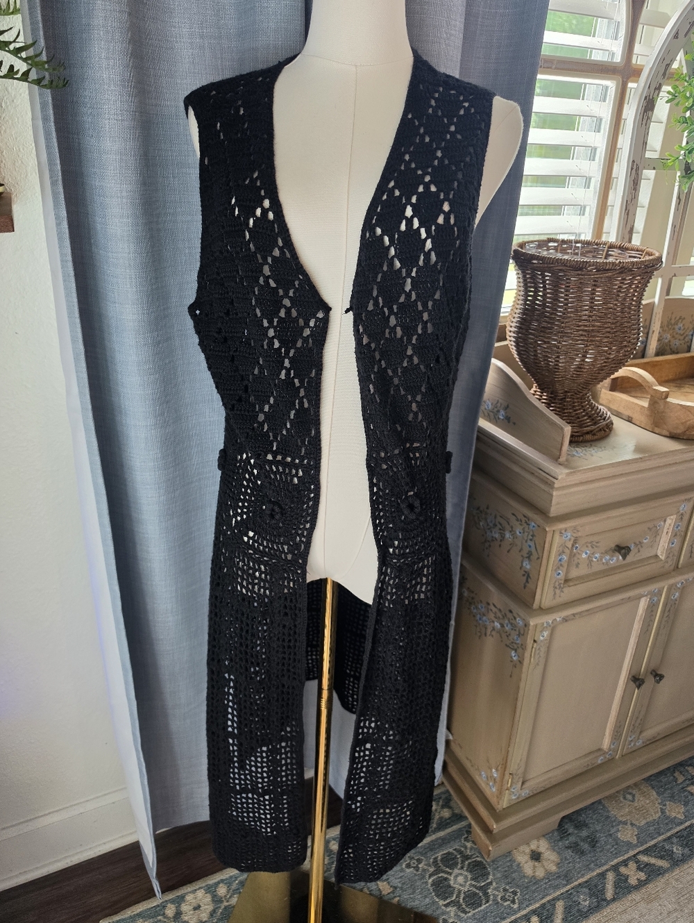 White Stag Crochet Duster